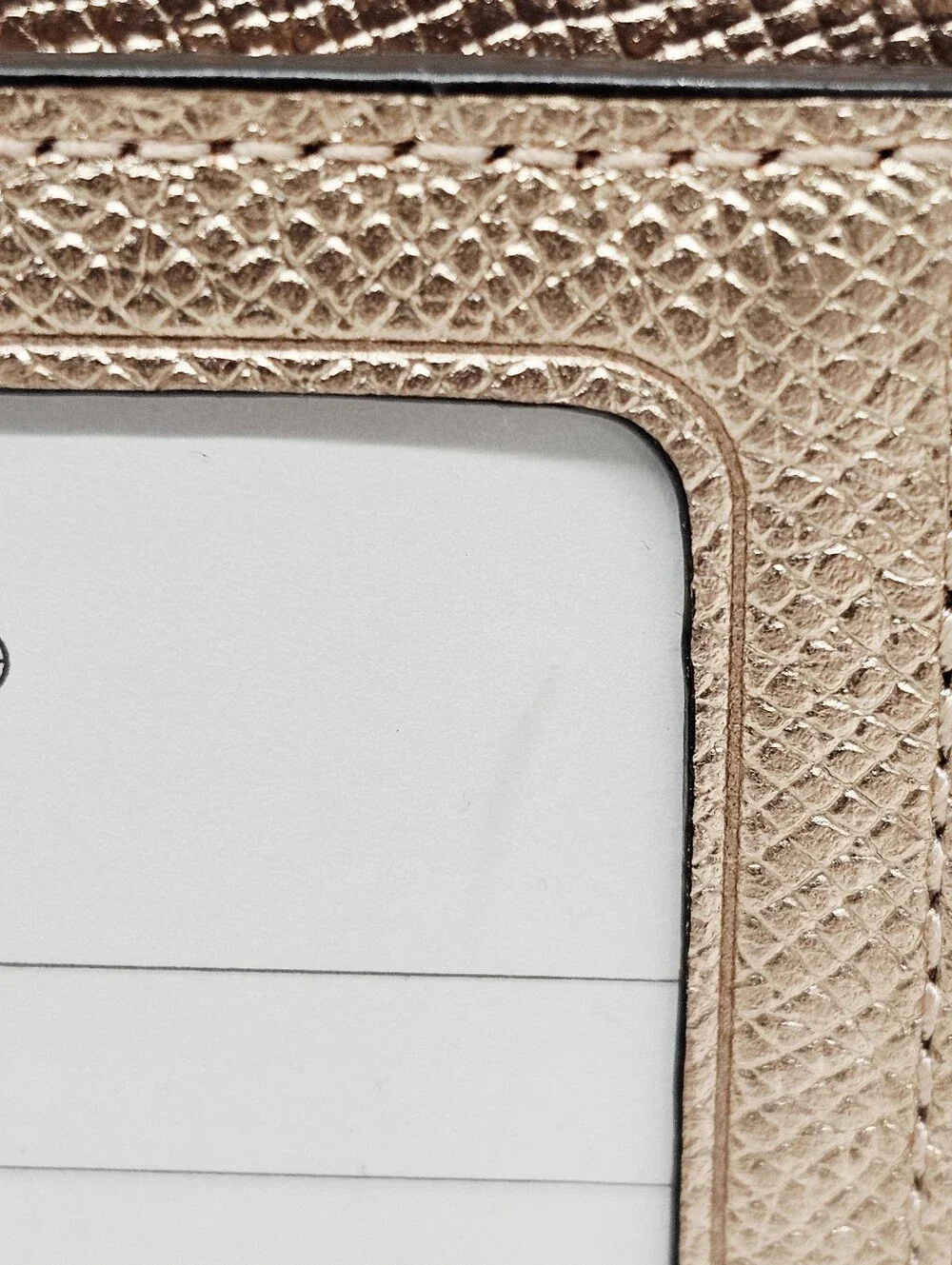 Coach Mini Skinny ID Case With Keychain Rose Gold Metallic